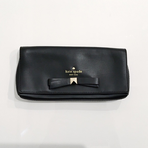 Kate Spade Small Black Gold Clutch - Picture 1 of 5
